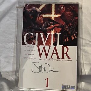 Civil War #1 Signed by Steve McNiven 2006 Certificate Of Authenticity COA Comic